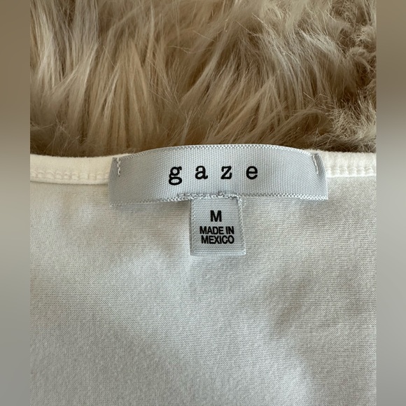 White crop, square neck, long sleeve top. - Picture 3 of 3